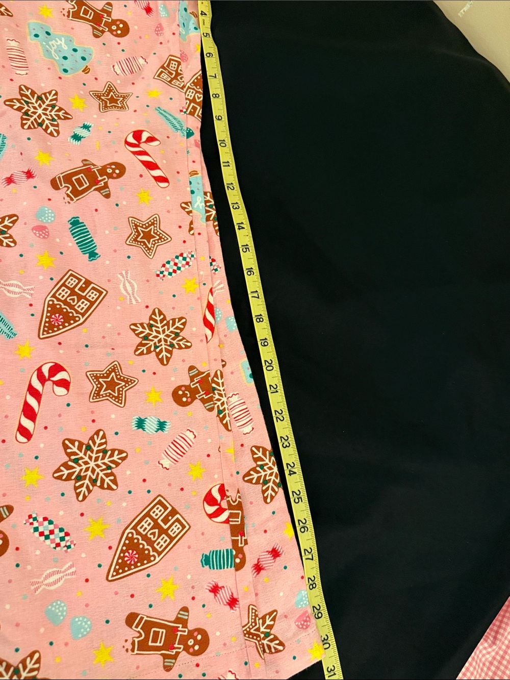 Old Navy Pink and Cream Gingerbread 'OH SNAP' ladies Pajama Set Top L bottom M - Picture 11 of 11